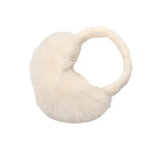Witte pluche oorwarmers voor vrouwen winter schattig warm outdoor pluizige oorbeschermer