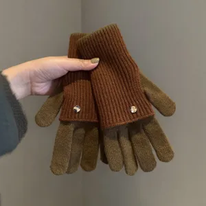 Gants en Tricot Chauds d'Hiver pour Femmes Écran Tactile Multicolore