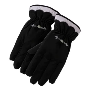 Chinese style fleece thick warm gloves for women winter outdoor cold resistance ski riding