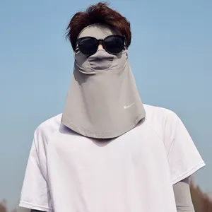 Men full face sun protection mask breathable UV shield summer outdoor riding sunshade face cover