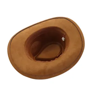 Sombrero de vaquero occidental de ante marrón fedora gorra para hombre y mujer sombrero de sol.