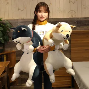 Χαριτωμένο μαξιλάρι βελούδινο Shiba Inu, μαλακό λούτρινο ζώο για παιδιά και διακόσμηση.