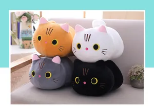 Cute fat cat plush toy soft cute cat doll pillow children soothing cylindrical plush pillow.