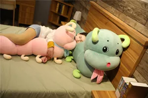 Cute giant caterpillar plush toy with scarf, soft long hugging pillow for kids and decor