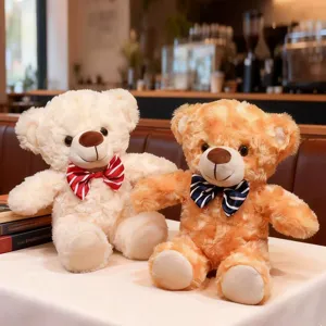 Mignon Nœud Papillon Teddy Ours Peluche Animale Poupée Apaisante Doux Oreiller Câlin Cadeau D'Anniversaire Pour Enfants