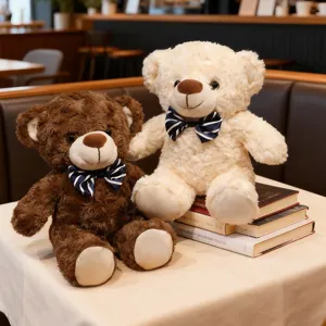 Mignon ours en peluche avec nœud papillon poupée animal en peluche douce cadeau enfants