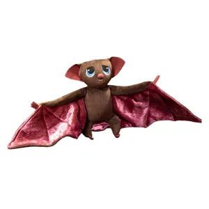 Cute vampire bat plush toy Halloween stuffed animal holiday decorative doll with soft wings.