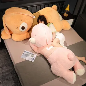 Giant plush rabbit toy with sweater, cute sleeping pillow for girls bedroom decor