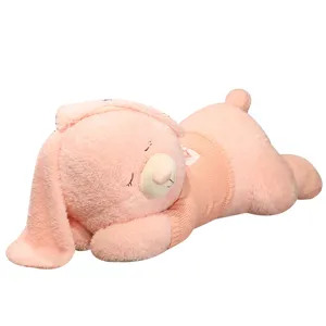 Extra-large sweater bunny plush toy cute lying rabbit large pillow girl sleeping hug doll