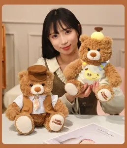 Cute couple teddy bear plush toy soft stuffed animal doll birthday gift for girlfriend