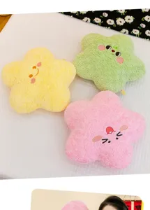 Lindo cojín de peluche de estrella suave kawaii cara sonriente para cama sofá decor