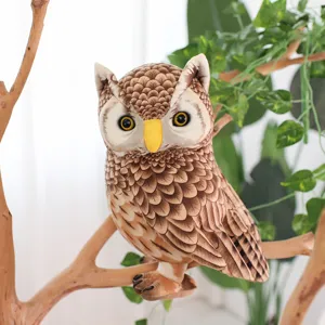 Peluche realistico di gufo marrone bambola di simulazione simpatico compagno per bambini regalo
