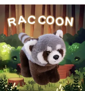 Realistic raccoon plush toy, cute stuffed animal doll for kids birthday gift and room decor.