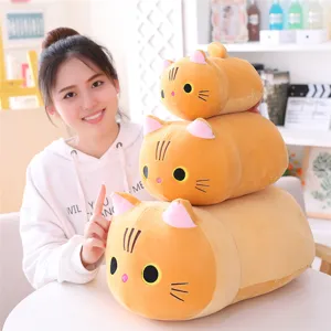 Cute fat cat plush toy soft kitten doll children soothing cylindrical pillow birthday gift