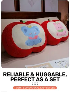 Thickened red apple plush pillow cute animal sofa cushion office chair backrest decor