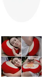 Red apple plush pillow with cute animal face, soft and cozy for sofa, office and bed use!