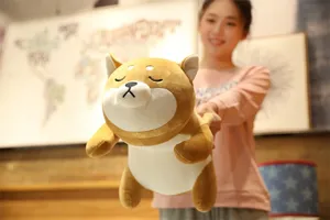 Cute Shiba Inu plush toy long pillow soft doll birthday gift for kids and home decor.