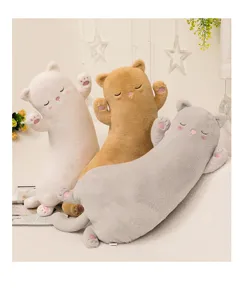 Cute cat long plush pillow sleeping doll soft cute animal cushion for kids home decor