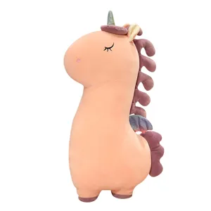 Cute pink unicorn plush toy stuffed animal soft doll for girls sleeping pillow and cute gift.