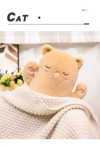 Cute cat plush pillow long stuffed animal toy for kids bed sleeping and soft room decor