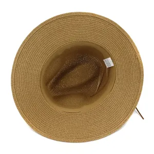 Women summer straw hat sun protection beach fedora hat woven casual sunshade hat panama