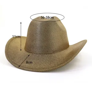 Chapeau de cowboy western à large bord et texture vintage, taille 56-58cm, style extérieur idéal.