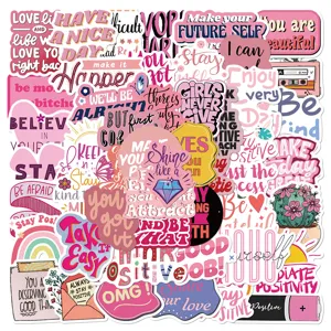 Inspirational Phrases Stickers Positive Quotes Decals For Laptop Journal Phone Case Waterproof PVC Stationery