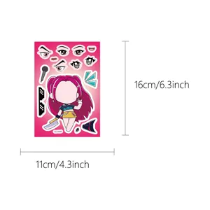 DIY monster girl assembly sticker sheet cartoon waterproof decal children toy 16x11cm
