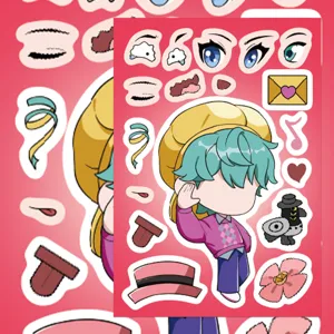 DIY anime sticker sheet waterproof cute cartoon character decors for kids handmade crafts