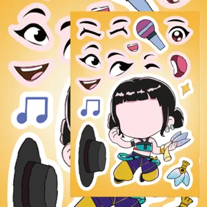 Kids DIY cartoon anime assemble sticker sheet waterproof toy set for children gifts