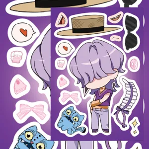 Cartoon anime character DIY sticker sheet detail, waterproof decorative graphic sticker parts.