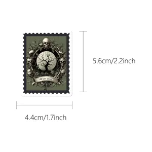 Gothic skull tree postage stamp sticker waterproof laptop decal art decor size 5.6x4.4cm