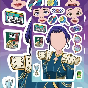 K-POP demon hunter style sticker sheet DIY journal notebook decorative stickers 8pcs