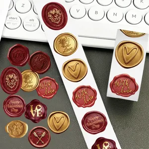 Wax seal stickers roll decorative vintage waterproof journaling laptop phone case stickers