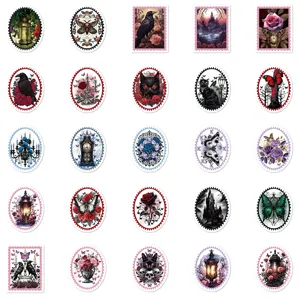 Gothic vintage stamp stickers dark style waterproof laptop luggage decorative decals