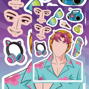DIY anime sticker sheet decorative stickers cute cartoon character stationery decals for journals