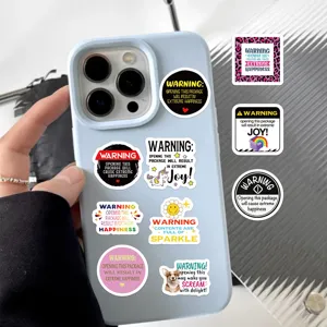 Rollo de pegatinas de advertencia decorativas para portátil, maleta, sobre y funda.