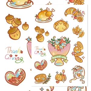 Αδιάβροχα αυτοκόλλητα Thanksgiving planner για μπουκάλι νερού και σημειωματάριο.
