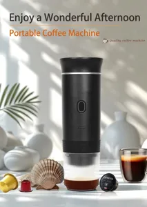 Portable capsule coffee machine wireless electric espresso maker for outdoor home travel use.