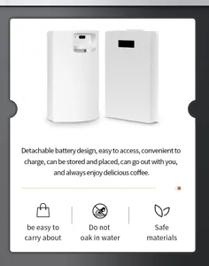 Portable coffee machine replacement battery detachable USB rechargeable white power unit