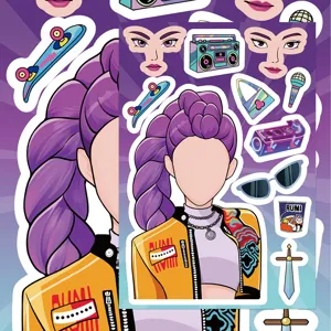 8Pcs K-Pop Demon Hunter Theme Sticker Set DIY Waterproof Diary Laptop Cup Decors.