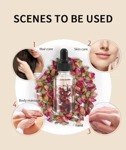 Huile de pétales de rose 30ml huile de massage florale corps cheveux et visage pour soin quotidien