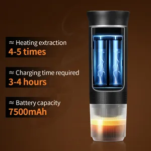 Portable electric capsule espresso maker wireless outdoor coffee machine with 7500mAh battery