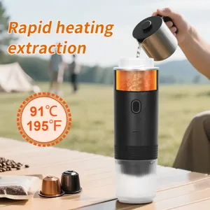 Portable Electric Capsule Coffee Maker Wireless Outdoor Espresso Machine Rapid Heating.