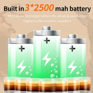 Portable espresso coffee maker battery powered rechargeable travel mini coffee machine outdoor
