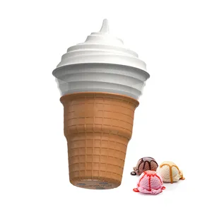 Mini Automatische Ijsmachine Roestvrij Staal Elektrische Yoghurt Hoorntjes Machine Huishoudelijke Dessertmaker Donkerbruin
