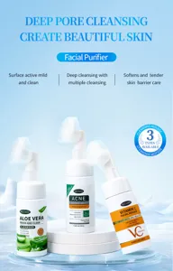 Ontdek onze diep reinigende gezichtsmousse set met aloë, acneverzorging en vitamine C formules.