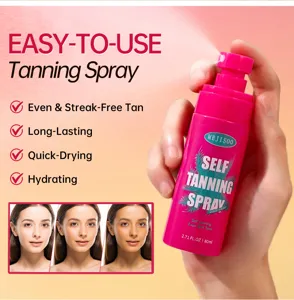 Spray autobronzant pour le corps, formule hydratante de longue durée et séchage rapide, 80ml.