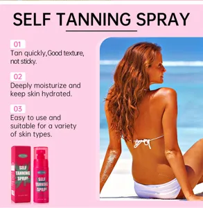 Vue détaillée du spray auto-bronzant MEJISOO montrant un bronzage rapide et hydratation.