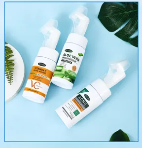 Set van 3 gezichtsreinigingsmousses met zachte borstel, VC, aloë vera, acnezorg, 120ml.